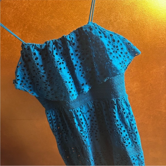 AliceandOlivia Vibrant Blue Eyelet Dress